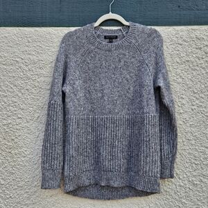 Banana Republic gray high-low shaker knit sweater Italian Yarn wool-blend medium